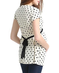 kimi + kai Maternity Nursing Polka Dot Print Top