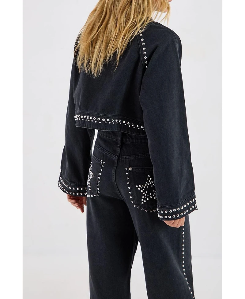 Nasty Gal Women's Studded Denim Jacket