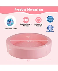 Mecale 42.5-Inch Round Foam Ball Pit for Toddlers with Sponge Filling, Washable Cover
