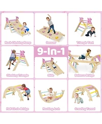 Mecale 8-in-1 Foldable Triangle Baby Climbing Toys, Astronaut/Unicorn Theme