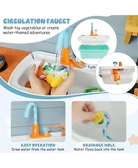 Mecale Kids Play Kitchen Set with Stove, Suitable for Boys & Girls Ages 3-8