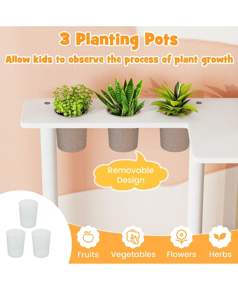 Mecale Wooden 2-Piece Kids Kitchen Playset with Fridge & Running Water for Imaginative Play