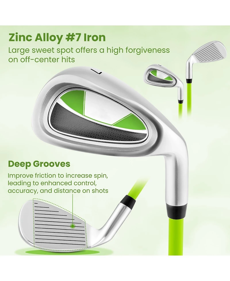 Mecale Kids Golf Club with Fiberglass Shaft & Headcover