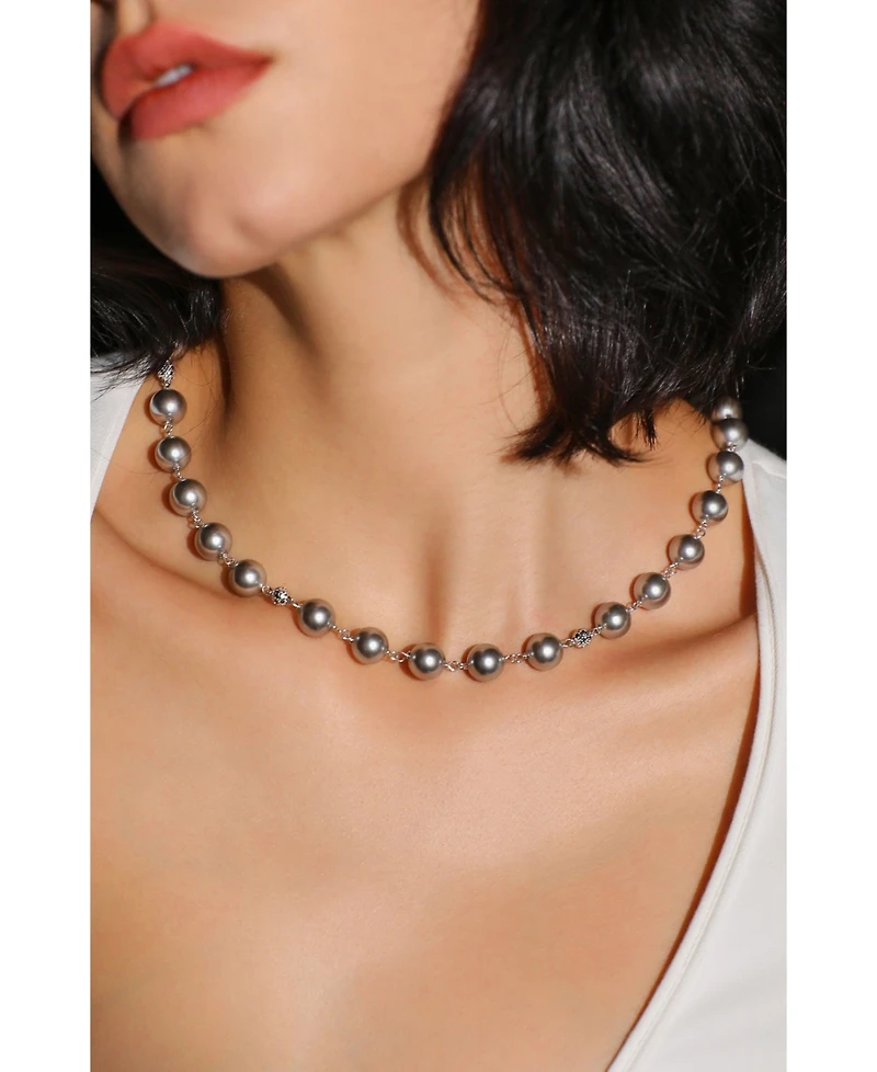 Retro Chic Leopard Shell Pearl Collar Necklace
