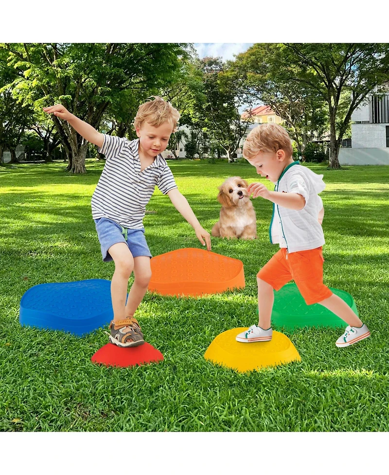 Mecale 5-Piece Stepping Stones for Kids, Non-Slip Balance with Storage Bag