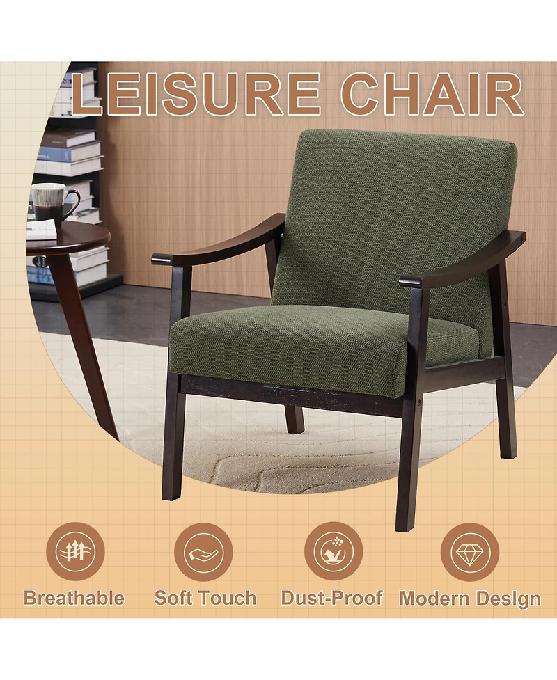 sumyeg Mid-Century Modern Chair with Solid Wood Frame