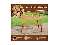 Slickblue Heavy-Duty 800 lb Capacity Acacia Wood Outdoor Garden Bench