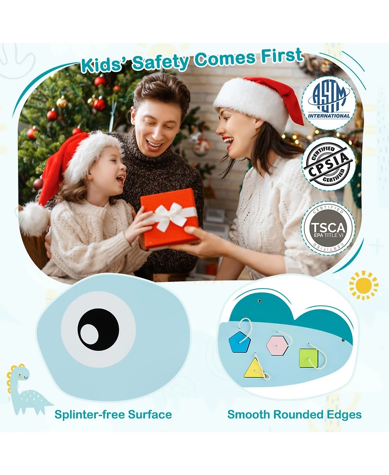 Mecale 11-in-1 Dinosaur Activity Wall Busy Board Panels