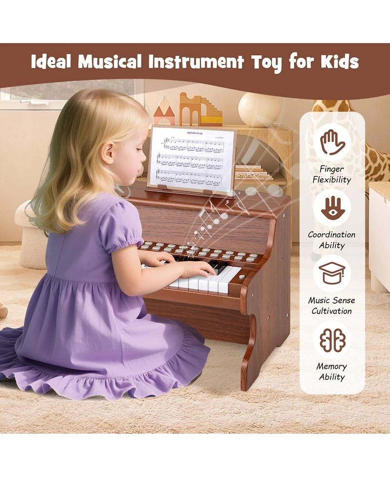 Mecale 25-Key Kids Piano Keyboard with Adjustable Speed & Teaching Mode for Easy Musical Learning