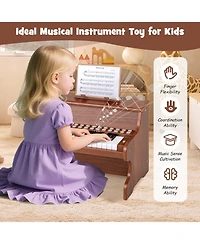 Mecale 25-Key Kids Piano Keyboard with Adjustable Speed & Teaching Mode for Easy Musical Learning