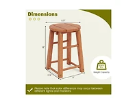 Slickblue Set of 2 Outdoor 18-Inch Wood Bar Stools with Footrest