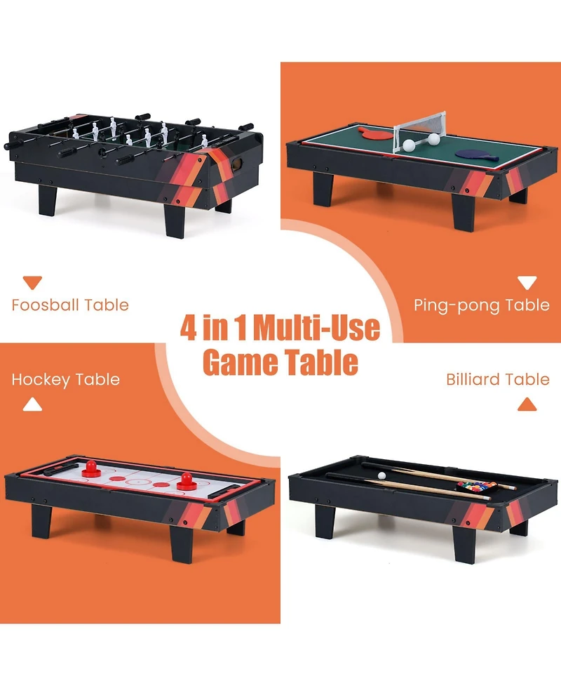 Mecale 4-in-1 Multi-Game Table Set with Billiards