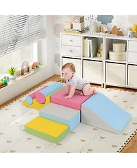 Mecale 7-Piece Foam Climbing Blocks Soft Play Set for Toddlers and Crawling Babies