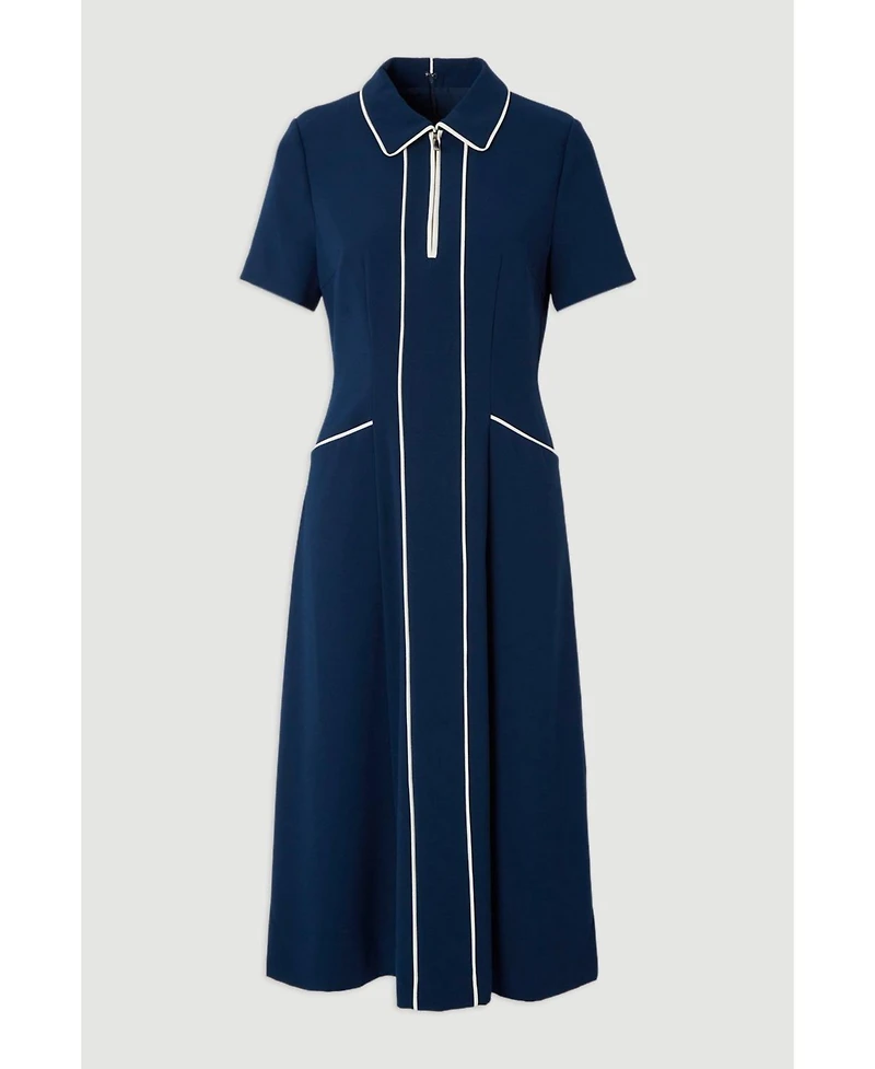 Karen Millen Women's Tailored Zip-Collar Midi Dress