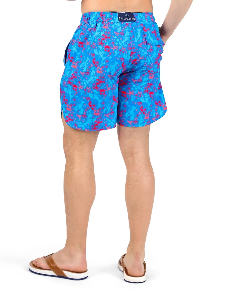 TailorByrd Men's Lobsters Printed Swim Shorts