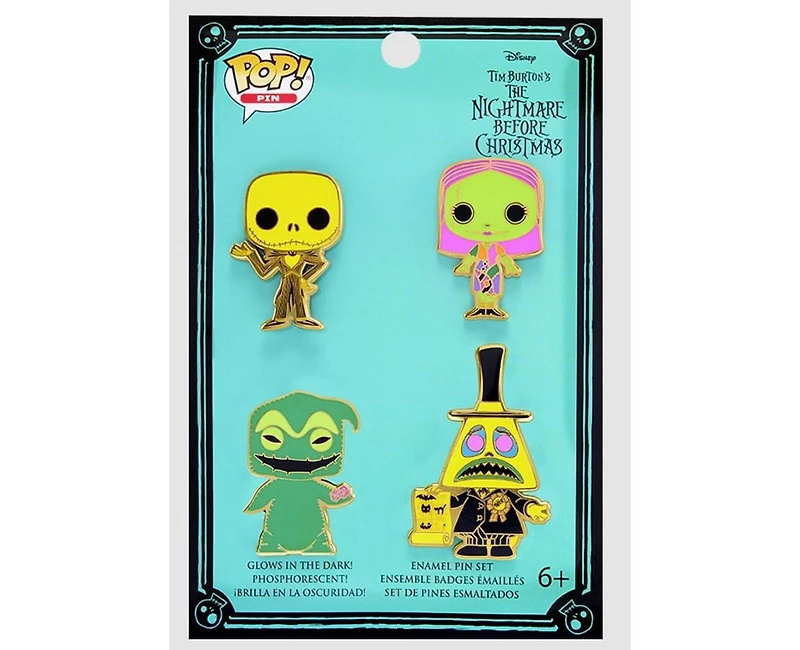 Funko Nightmare Before Christmas Black Light Neon Pin Set of 4