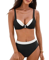 Cupshe Women's V-Neck Adjustable Straps Bikini Set