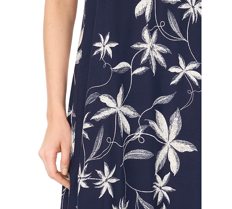 Msk Women's Square Neck Thick Strap Maxi Dress