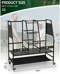 Mythinglogic 2 Golf Bag Storage Organizer, Golf Bag Stand and Other Golfing Equipment Rack for Garage, Extra Storage Rack Design for Golf Clubs