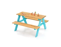 Slickblue Kids Wooden Picnic Table with Benches for Indoor and Outdoor