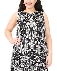 Msk Plus Printed Round-Neck Sleeveless Maxi Dress