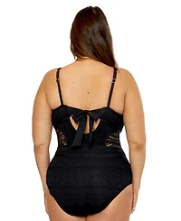 Becca Etc Plus Color Play Tummy-Control One-Piece Swimsuit
