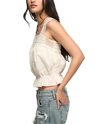 Lucky Brand Women's Embroidered Square Neck Tank Top