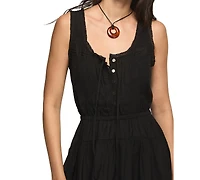 Lucky Brand Women's Lace Inset Scoop Neck Dress