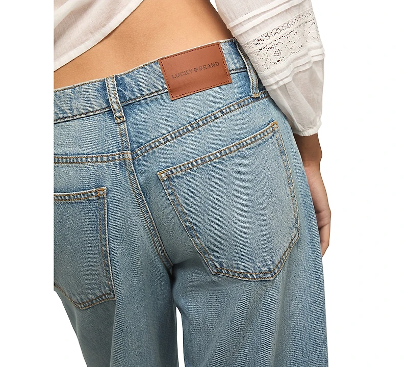 Lucky Brand Women's Cotton Barrel Wide-Leg Mid-Rise Jeans