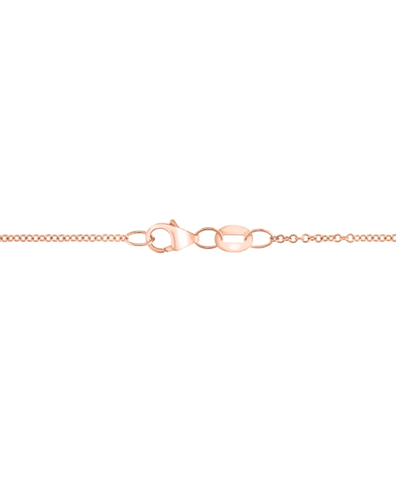 Effy Collection London Blue Topaz (7-3/4 ct. t.w.), White Diamond (1/10 ct. t.w.) and Blue Diamond (1/20 ct. t.w.) Pendant Necklace in 14k Rose Gold
