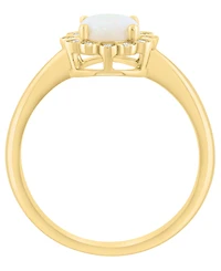 Effy Collection Opal (1/2 ct. t.w.) and Diamond (1/10 ct. t.w.) Ring in 14k Yellow Gold