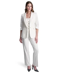 Dkny Petite Pinstripe Notch Collar Jacket