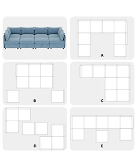 Streamdale Furniture Modular Sectional Sofa with Storage & Sleeper - Flexible Fabric Combinations