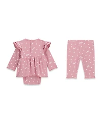 Guess Baby Girls' Stretch Rib Long-Sleeve Bodysuit and Pant, 2-Piece Set