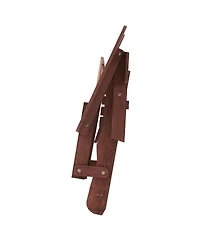 Clihome Outdoor Wooden Folding Adirondack Chair with BackRest & SeatBoard, Wood Patio