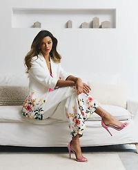 T Tahari Women's Wide-Leg Floral-Print Pants