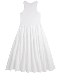 Polo Ralph Lauren Girls' 7-16 Eyelet-Skirt Ribbed Cotton Maxi Dress
