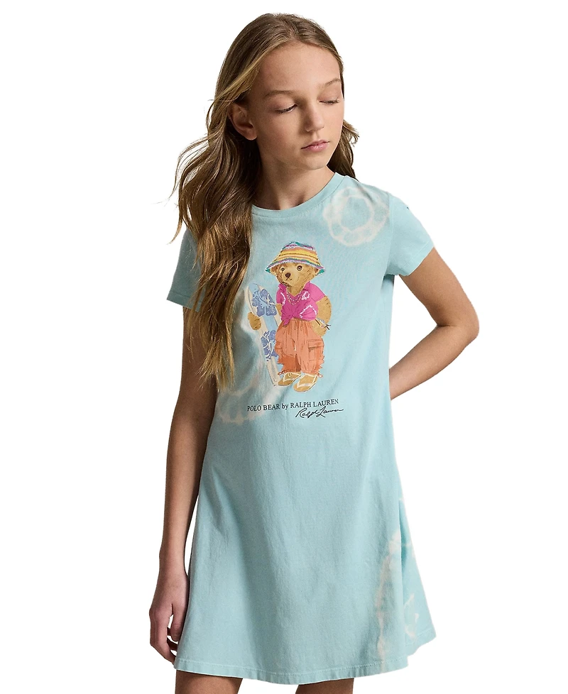 Polo Ralph Lauren Girls' 7-16 Tie-Dye Bear Cotton Jersey Dress