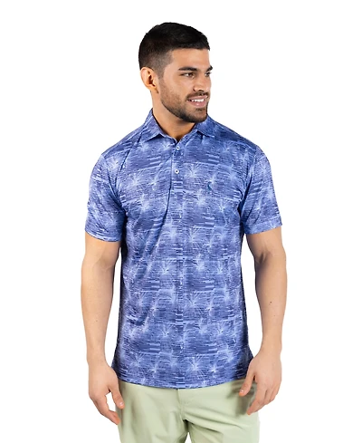 TailorByrd Men's Abstract Orchid Printed Performance Polo