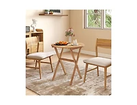 Slickblue Patio Side Table with Slatted Top and Sturdy X-Shape Structure