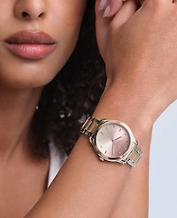 Olivia Burton Women's Colourwave Two Tone Stainless Steel Bracelet Watch, 36mm