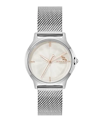 Olivia Burton Women's Ob Classic Bee Silver Tone Stainless Steel Mesh Bracelet Watch, 29.8mm