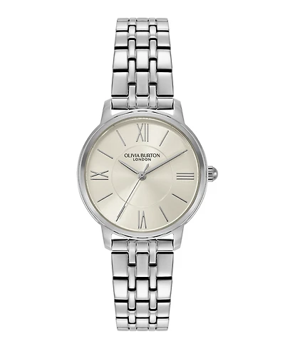 Olivia Burton Women's Westbourne Silver Tone Stainless Steel Bracelet Watch, 30mm