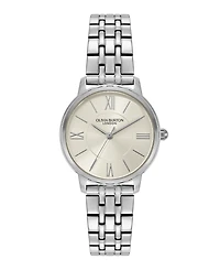 Olivia Burton Women's Westbourne Silver Tone Stainless Steel Bracelet Watch, 30mm