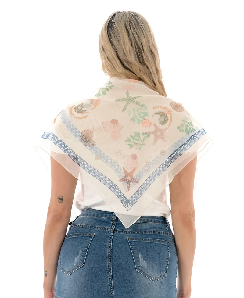 Marcus Adler Satin Seashell Square Scarf