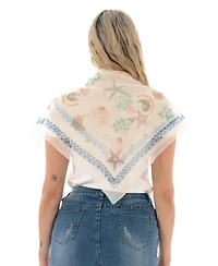 Marcus Adler Satin Seashell Square Scarf