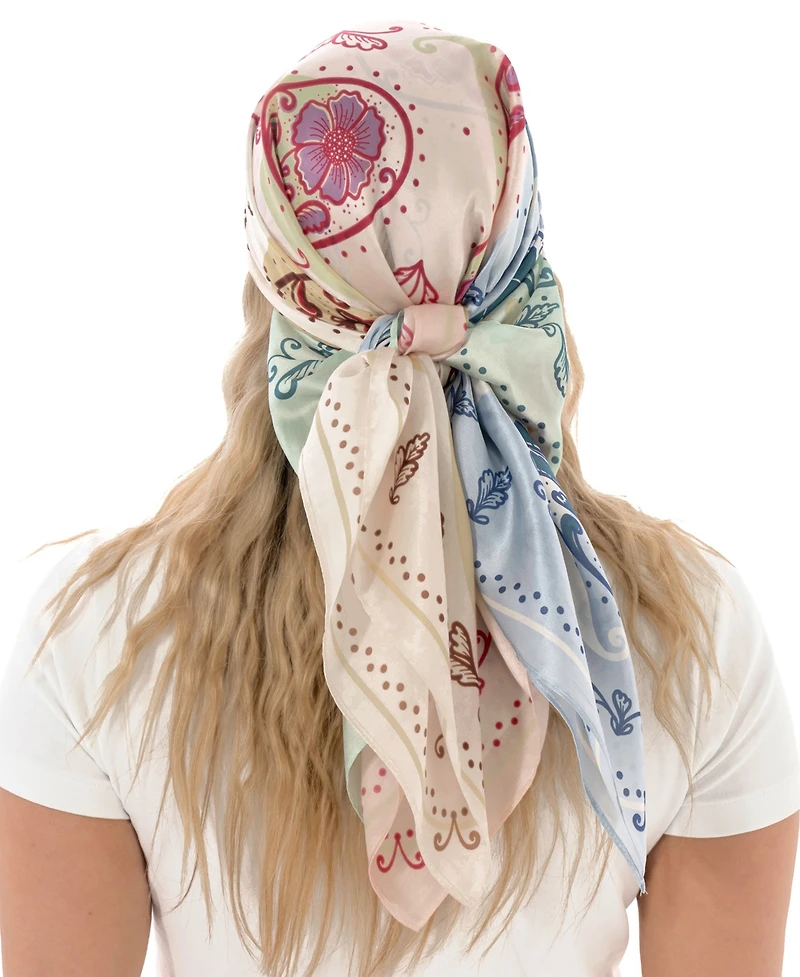 Marcus Adler Satin Paisley Square Scarf