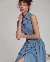 Avec Les Filles Women's Spread Collar Midi Dress