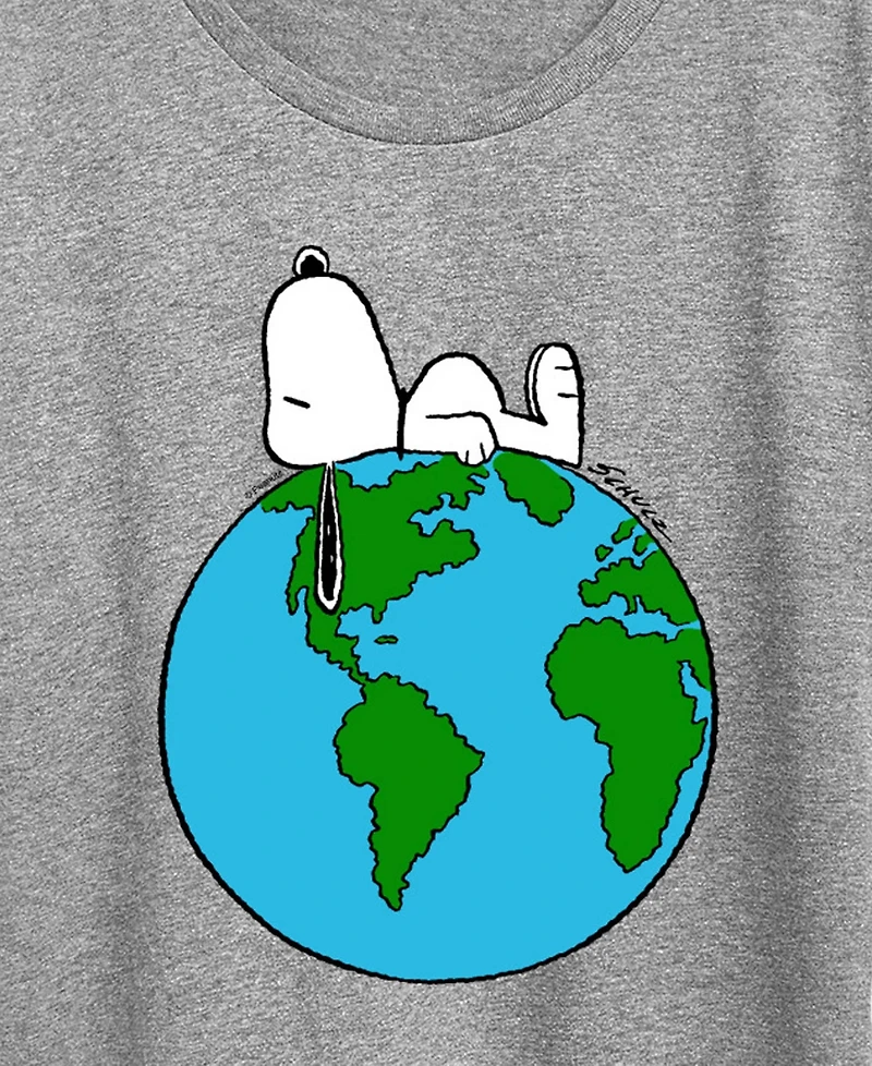 Hybrid Apparel Plus Peanuts Snoopy Earth Short-Sleeve Graphic T-Shirt