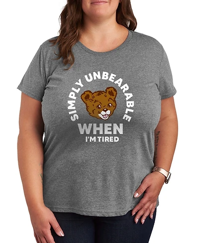 Hybrid Apparel Plus Instant Message Tired Simply Unbearable Short-Sleeve Graphic T-Shirt